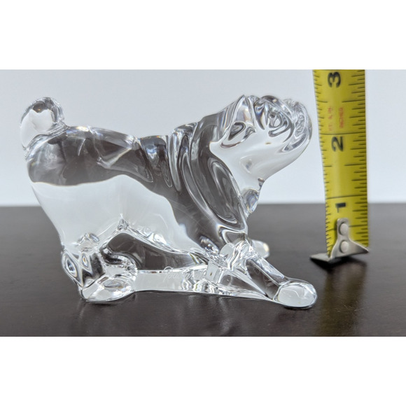 Baccarat Crystal Mops Hund Carlin Pug Dog Puppy Figurine Paperweight France - Picture 13 of 13
